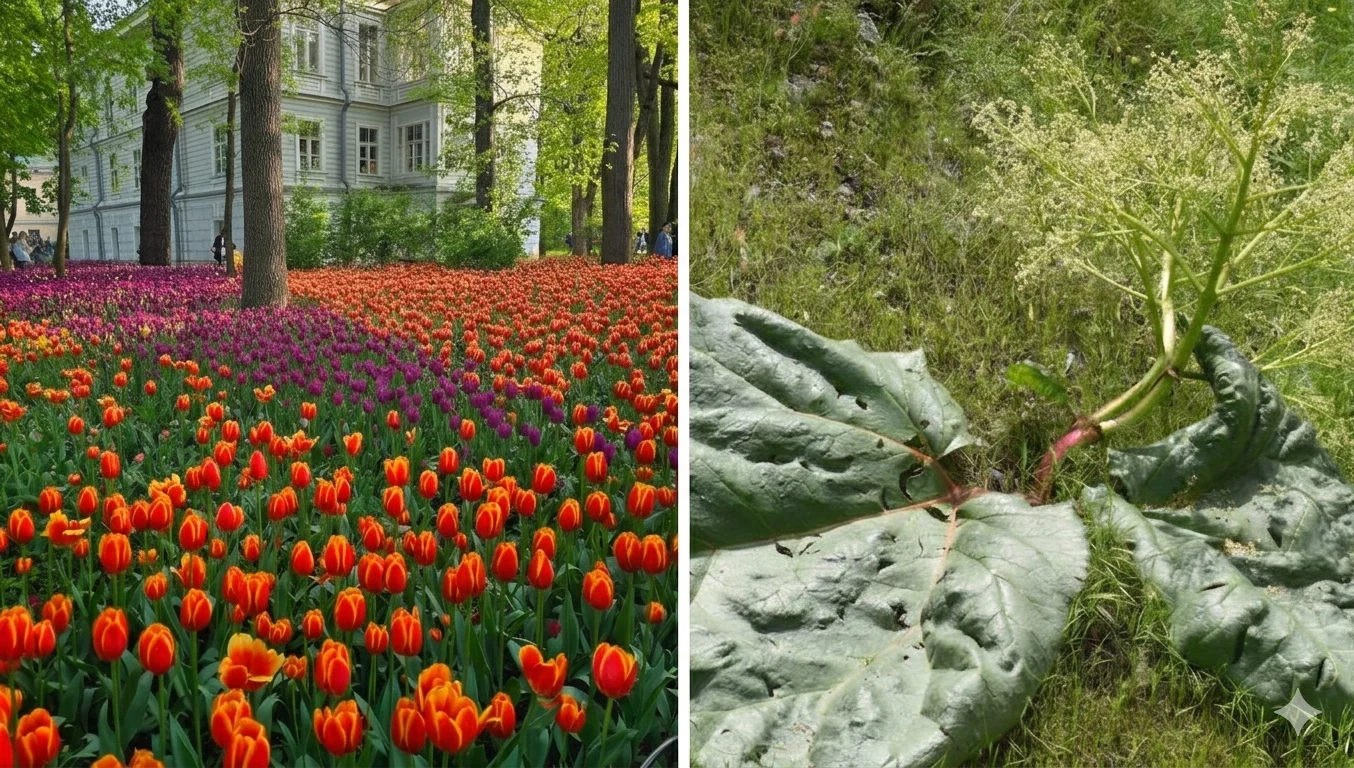 🌷 Nature news: Giant rhubarb in Archabil gorge and Tulip festival in St. Petersburg